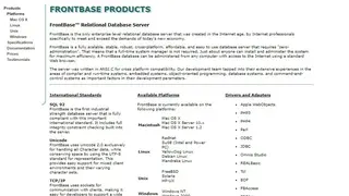 FrontBase screenshot