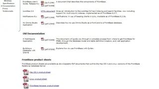 FrontBase screenshot