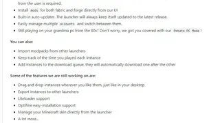 GDLauncher screenshot