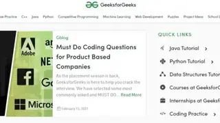 GeeksforGeeks screenshot