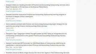Genpact Finance and Accounting Outsourcing screenshot