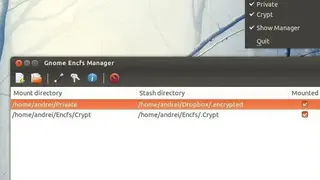 Gnome Encfs Manager screenshot