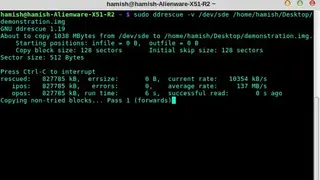 GNU ddrescue screenshot
