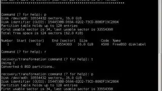 GNU fdisk screenshot