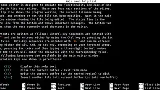 GNU nano screenshot