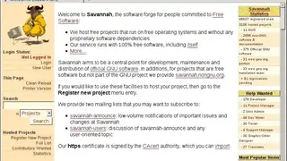 GNU Savannah screenshot