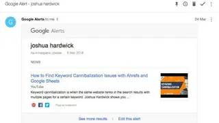 Google Alerts screenshot