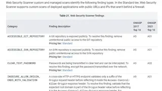 Google Cloud Security Scanner screenshot