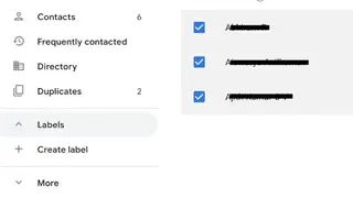 Google Contacts screenshot