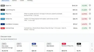 Google Finance screenshot