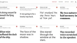 Google Fonts screenshot