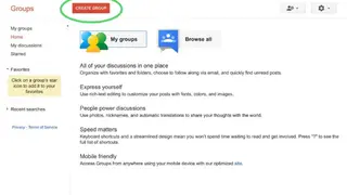 Google Groups screenshot