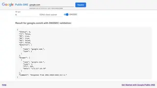 Google Public DNS screenshot