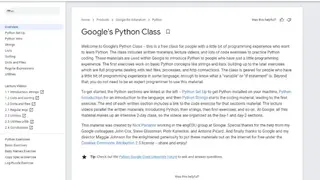 Google’s Python Class screenshot
