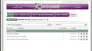 Grapevine Evaluations screenshot
