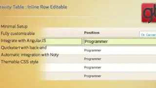 GTable : jQuery Inline Table Editing screenshot