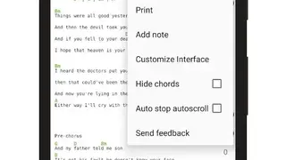 Guitar chords and tabs screenshot