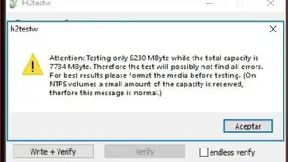H2testw screenshot