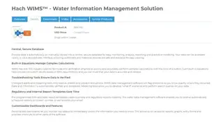 Hach WIMS™ – Water Information Management Solution screenshot