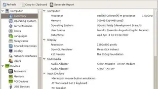 Hardinfo screenshot