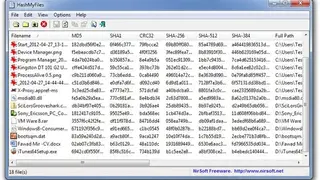HashMyFiles screenshot