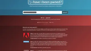 Have I been pwned? screenshot