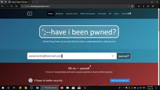 Have I been pwned? screenshot