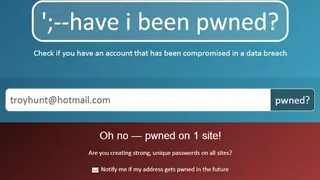 Have I been pwned? screenshot