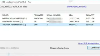 HDD Low Level Format Tool screenshot