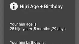 Hijri Calendar and Hijri Birthday + Age Calculator screenshot