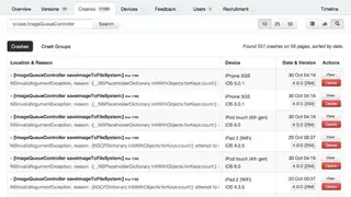 HockeyApp screenshot