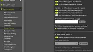Hornetsecurity Spamfilter screenshot