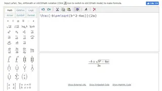 Hostmath screenshot