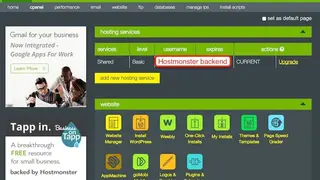 HostMonster screenshot