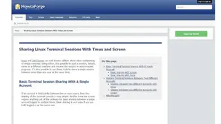 Howtoforge Sharing Linux Terminal screenshot