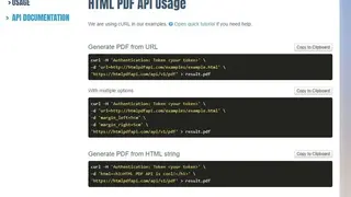HTML PDF API screenshot