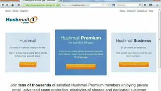 Hushmail screenshot