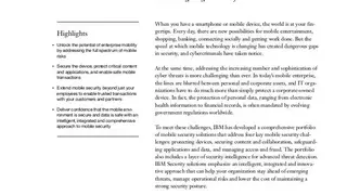 IBM Mobile security solutions screenshot
