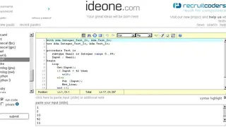 Ideone screenshot