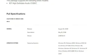 IDT High Definition Audio CODEC screenshot