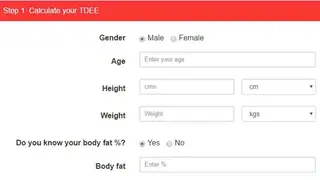 IIFYM TDEE Calculator screenshot