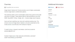 Image Search Options screenshot
