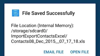 Import Export Contacts Excel screenshot