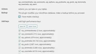 Index WP MySQL For Speed screenshot