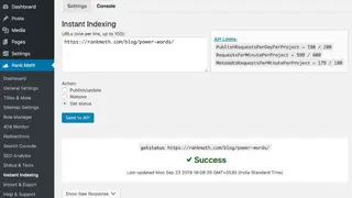 Instant Indexing for Google screenshot