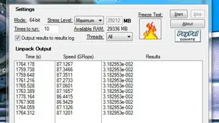 IntelBurnTest screenshot