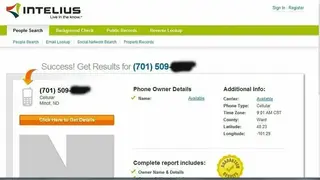 Intelius screenshot