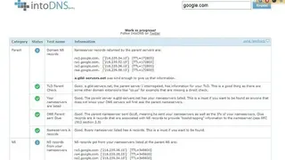 IntoDNS screenshot