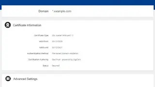 Ionos SSL Certificate screenshot