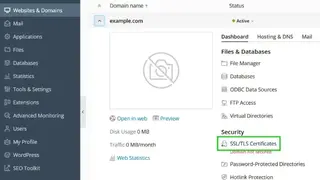 Ionos SSL Certificate screenshot